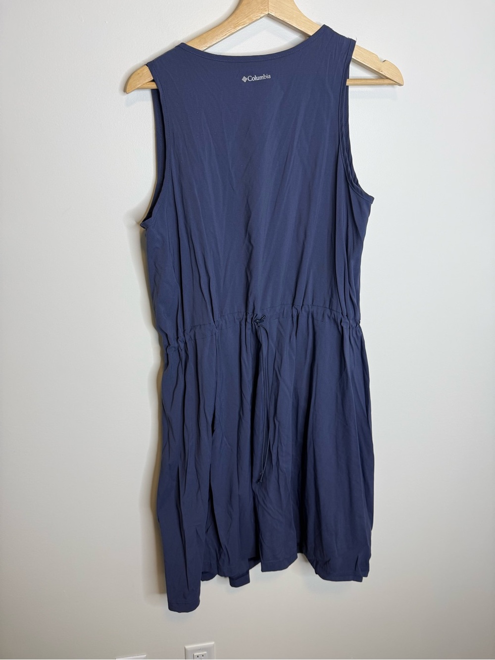 Columbia Navy Blue Sleeveless Midi Dress size XL drawstring - Picture 7 of 8